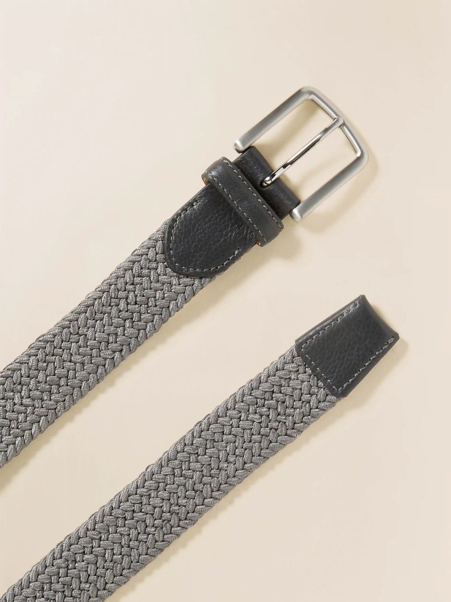 Mens Stretch Woven Belt - Grey