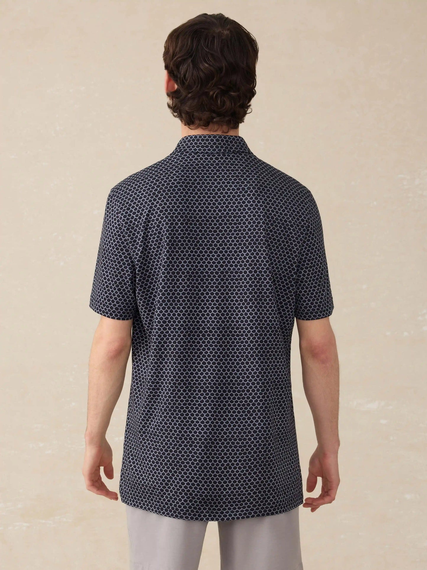 Short-Sleeve Movement™ Pique Polo - Midnight Fishscale