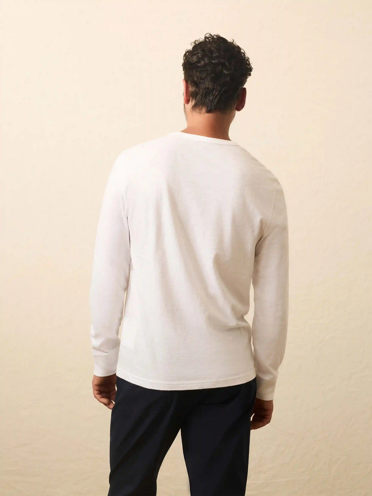 Long-Sleeve Sunwashed Graphic Tee - White