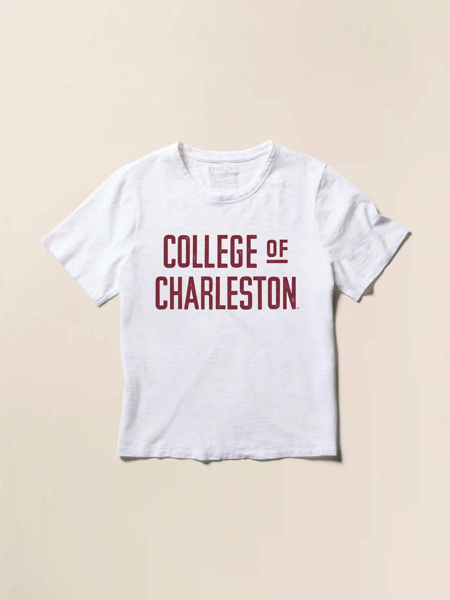 College of Charleston Sunwashed Essential Tee - White
