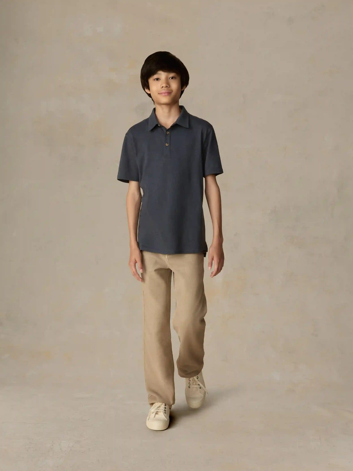 Big Kids Sunwashed T-Shirt Polo - Dune Navy