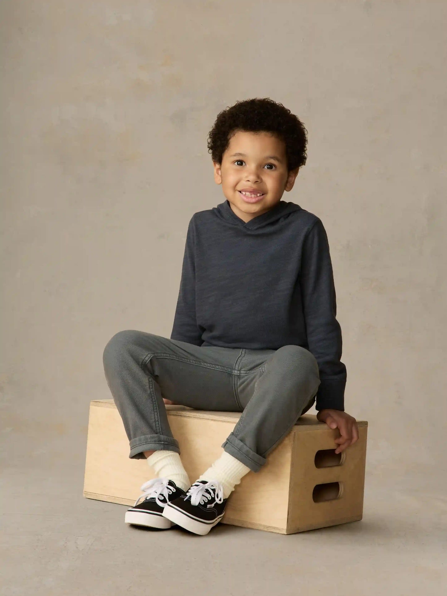 Little Kids Sunwashed Organic Hoodie - Blue Nights