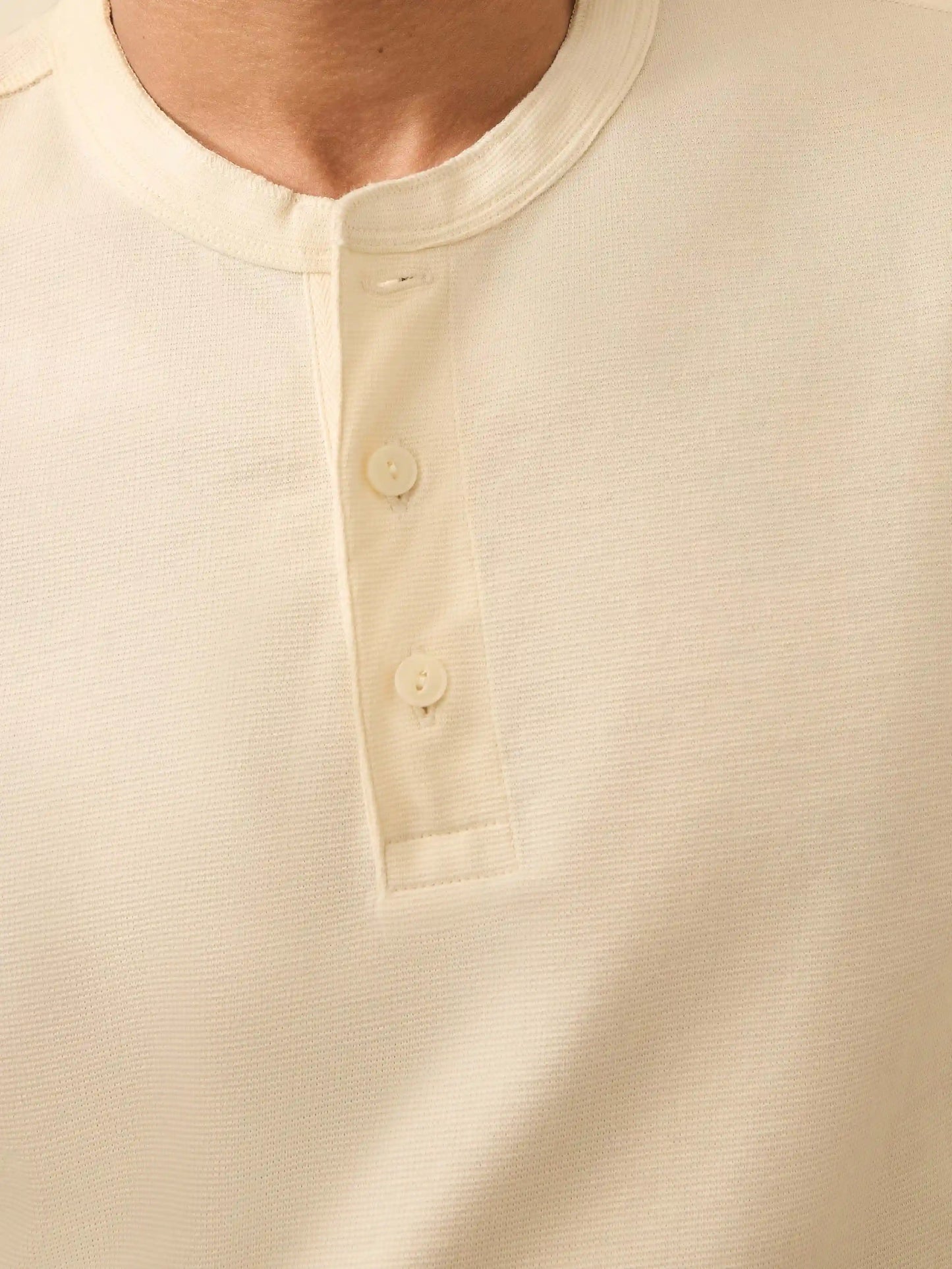 Long-Sleeve Waffle Henley - Snow