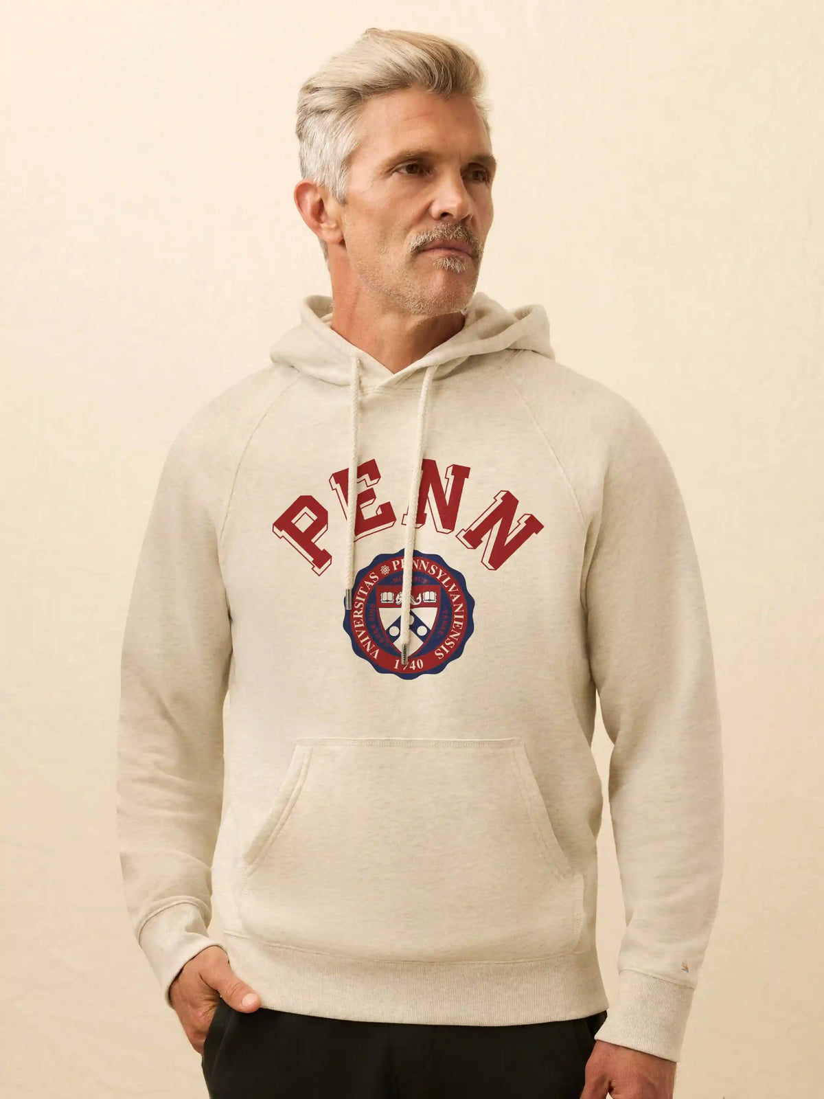 University of Pennsylvania High Standard Fleece Hoodie - Antique Ivory Heather