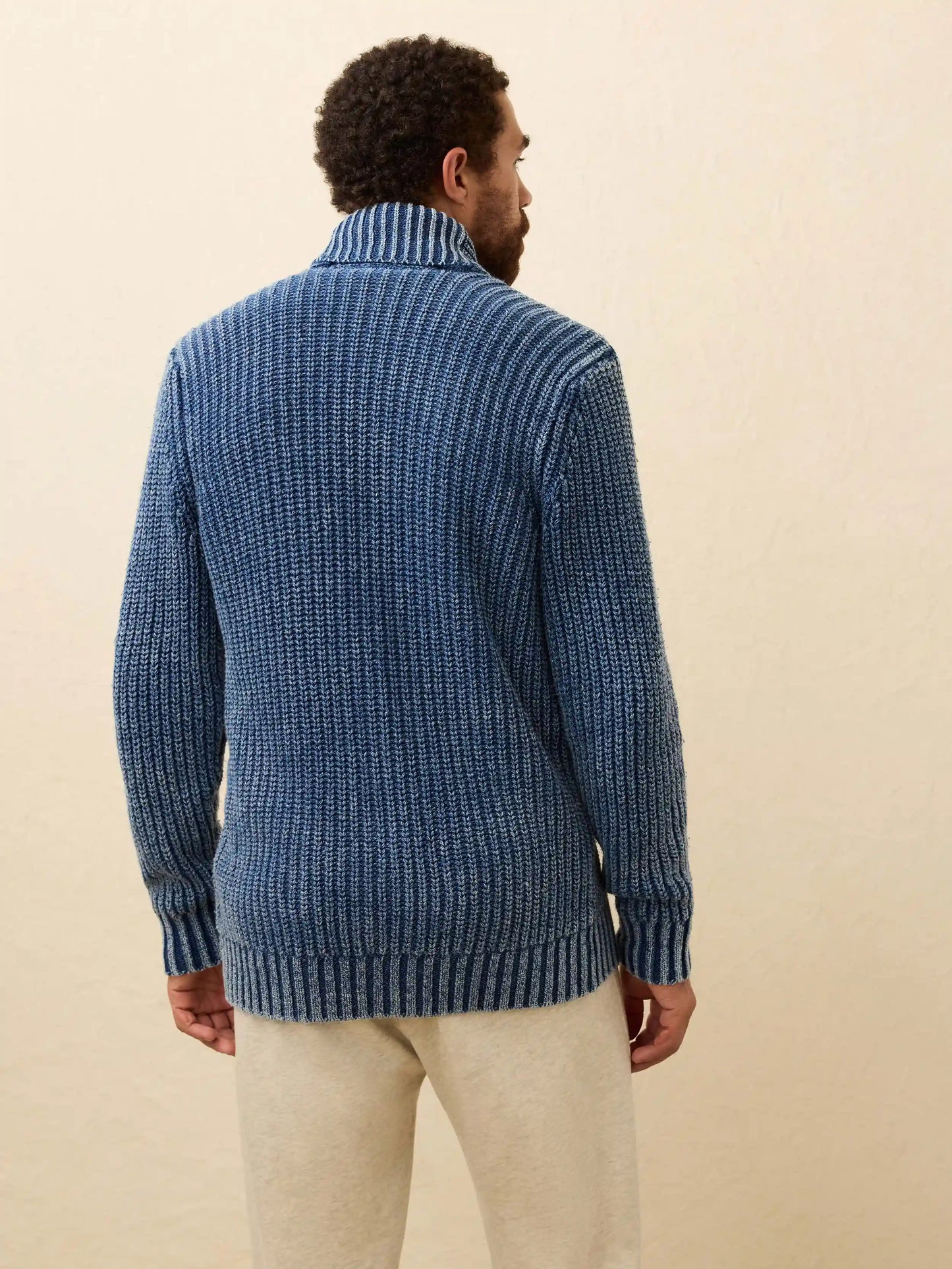 Chunky Indigo Cardigan - Windcliff Indigo Wash