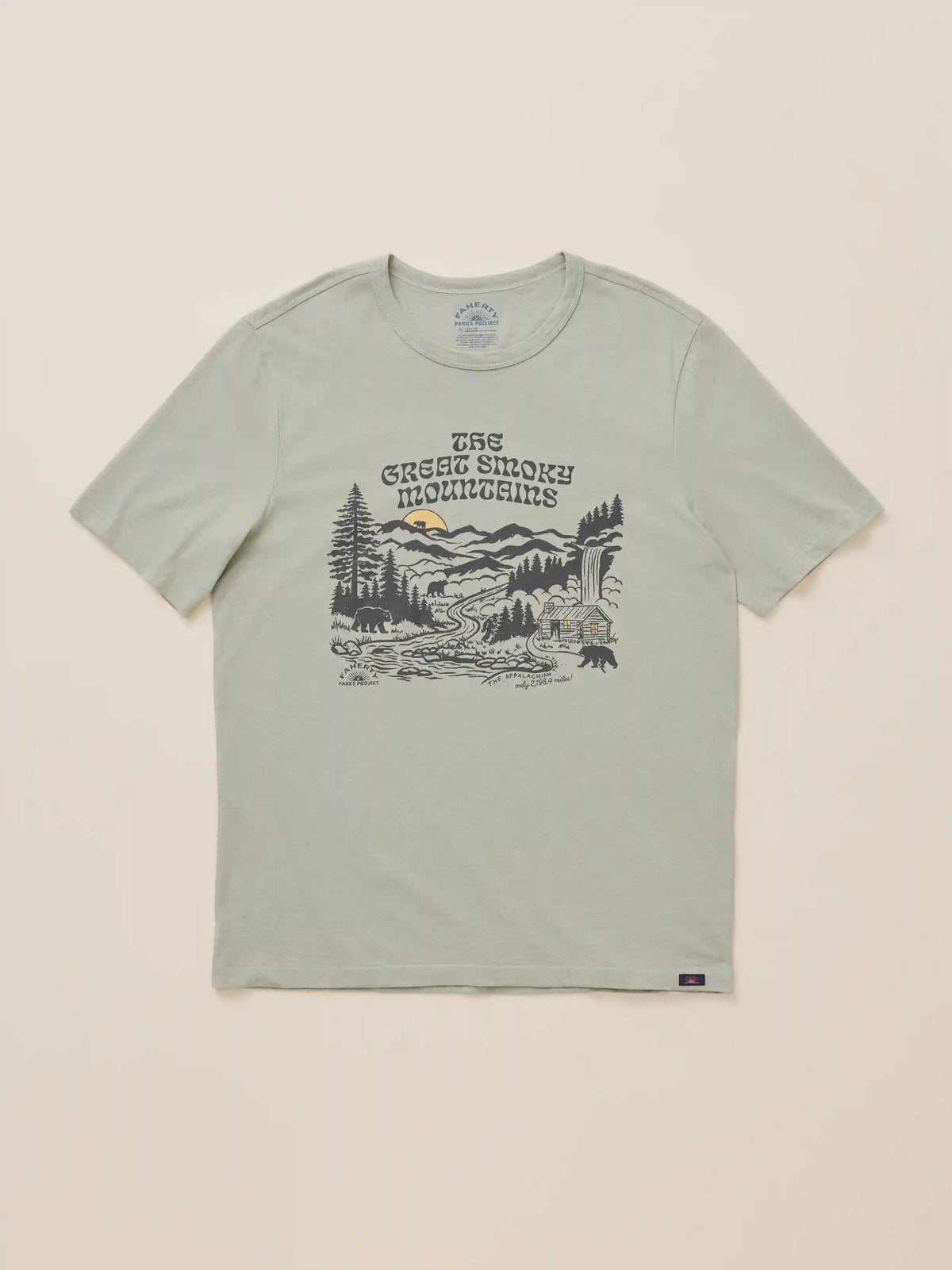 Faherty x Parks Project Great Smoky Mountains Short-Sleeve Sunwashed Regenerative Tee - Summer Sage