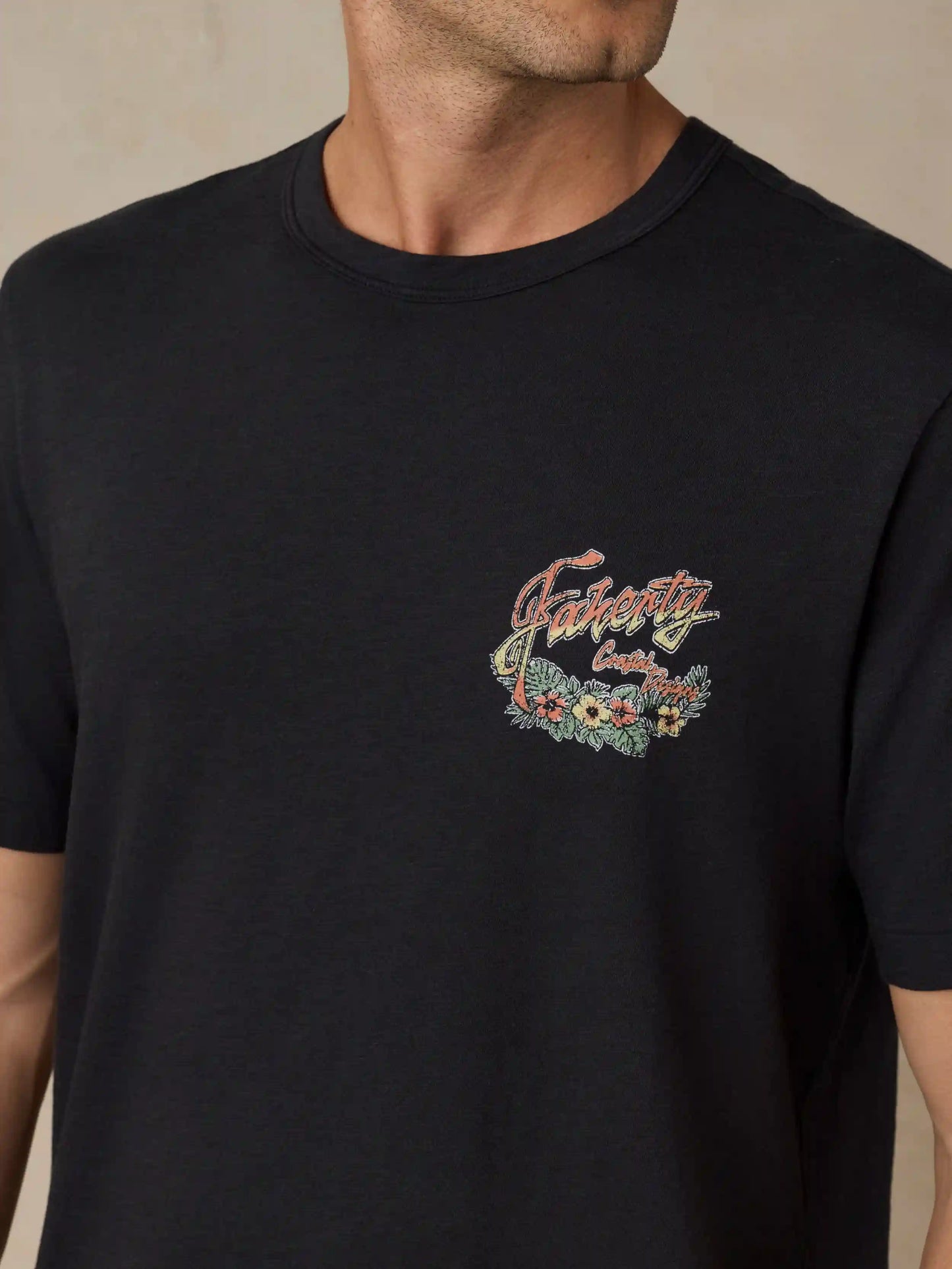 Sunwashed Regenerative Graphic Tee - Ridge Black