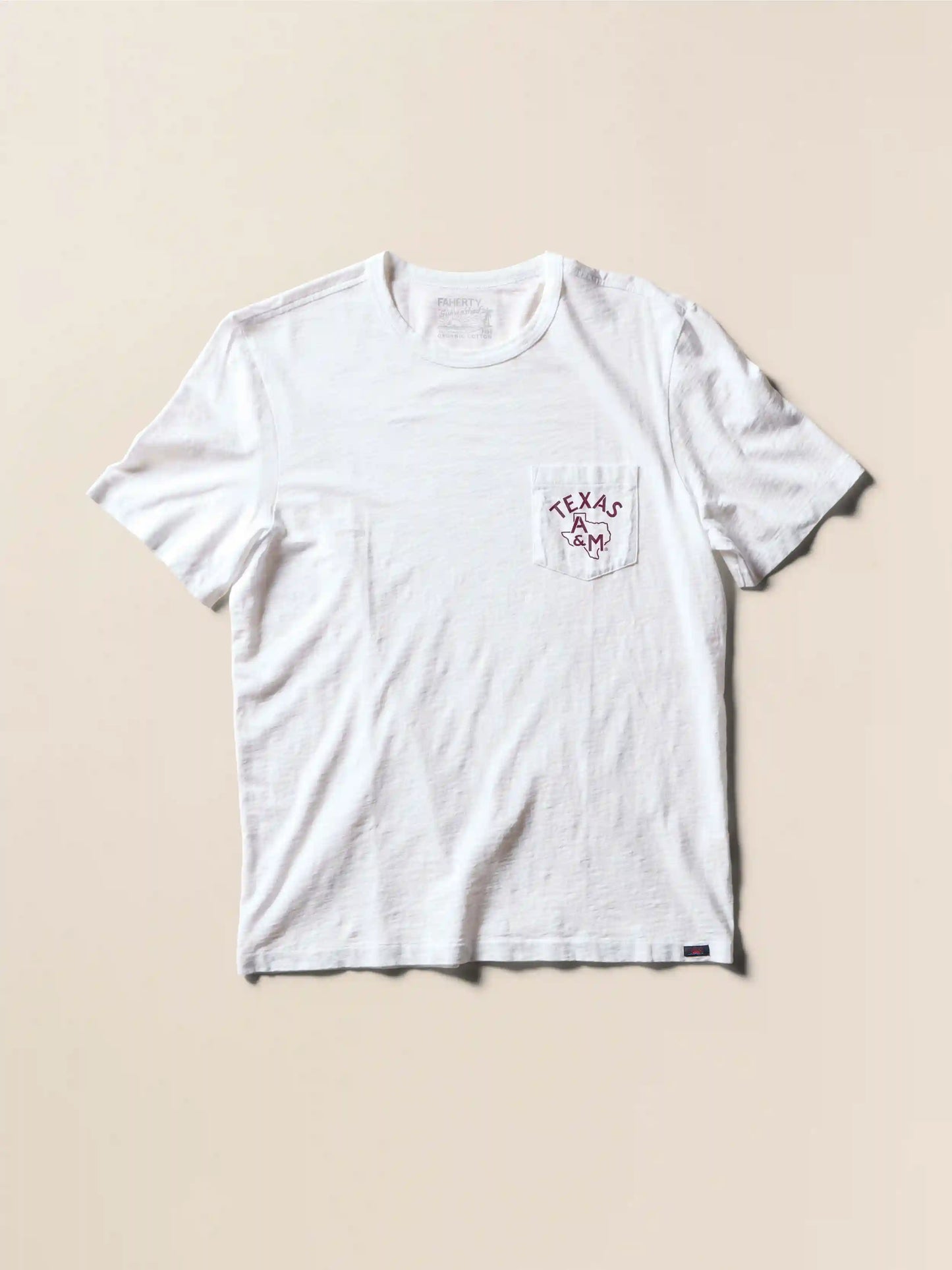 Texas A&M Sunwashed Pocket Tee - White