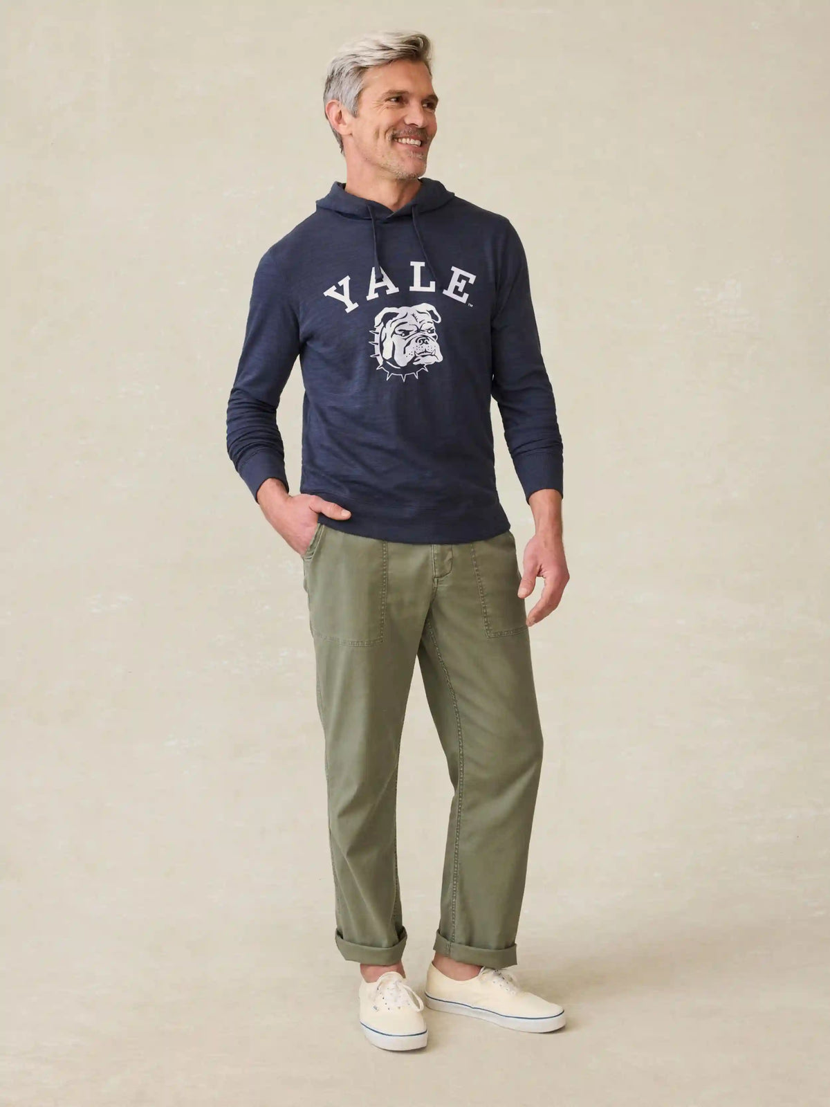 Yale Sunwashed Slub Hoodie - Blue Nights