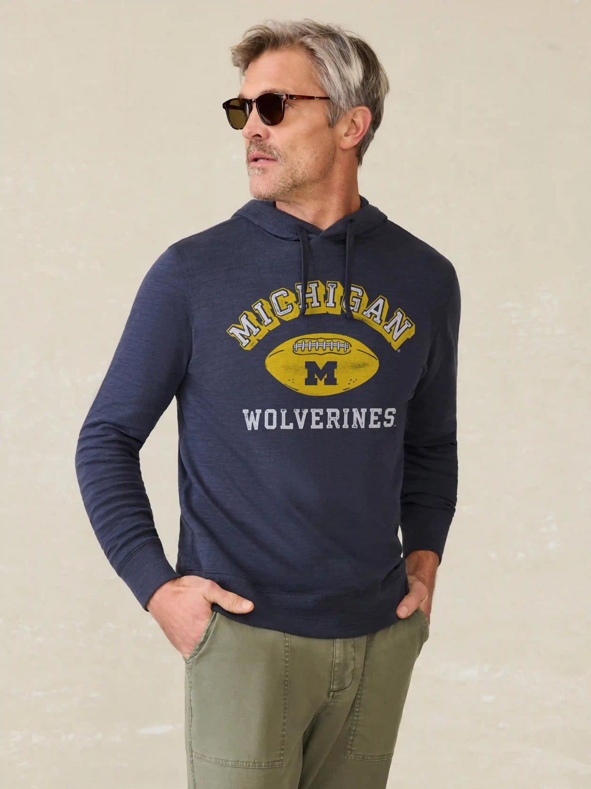 University of Michigan Sunwashed Organic Hoodie - Blue Nights