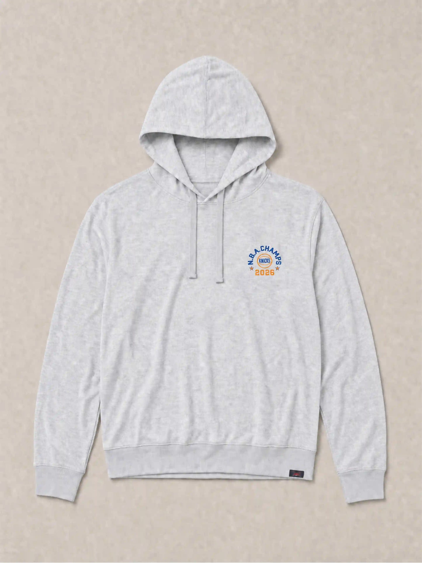 NY Knicks Sunwashed Organic Hoodie - Light Grey Heather