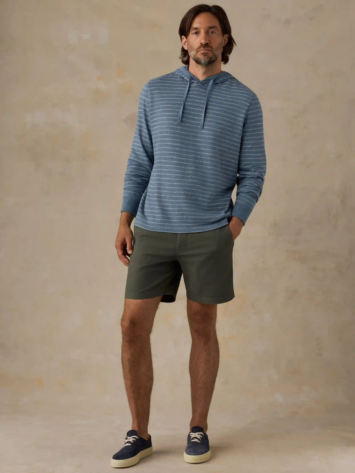 Sunwashed Organic Hoodie - Marine Rock Stripe