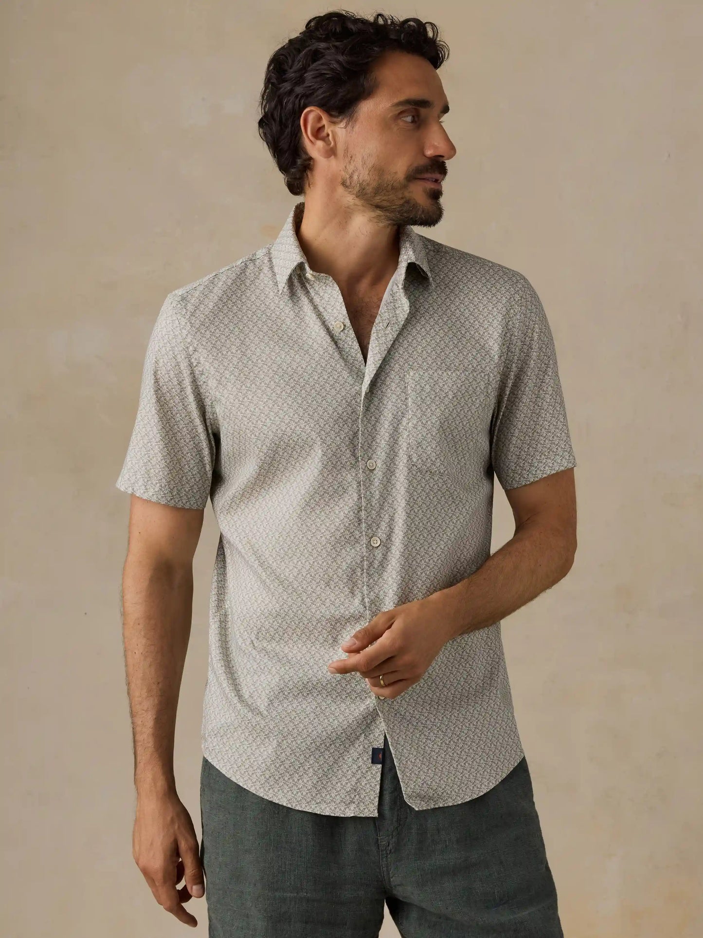 Short-Sleeve Movement™ Monterey Shirt - Sage Sundial Bloom
