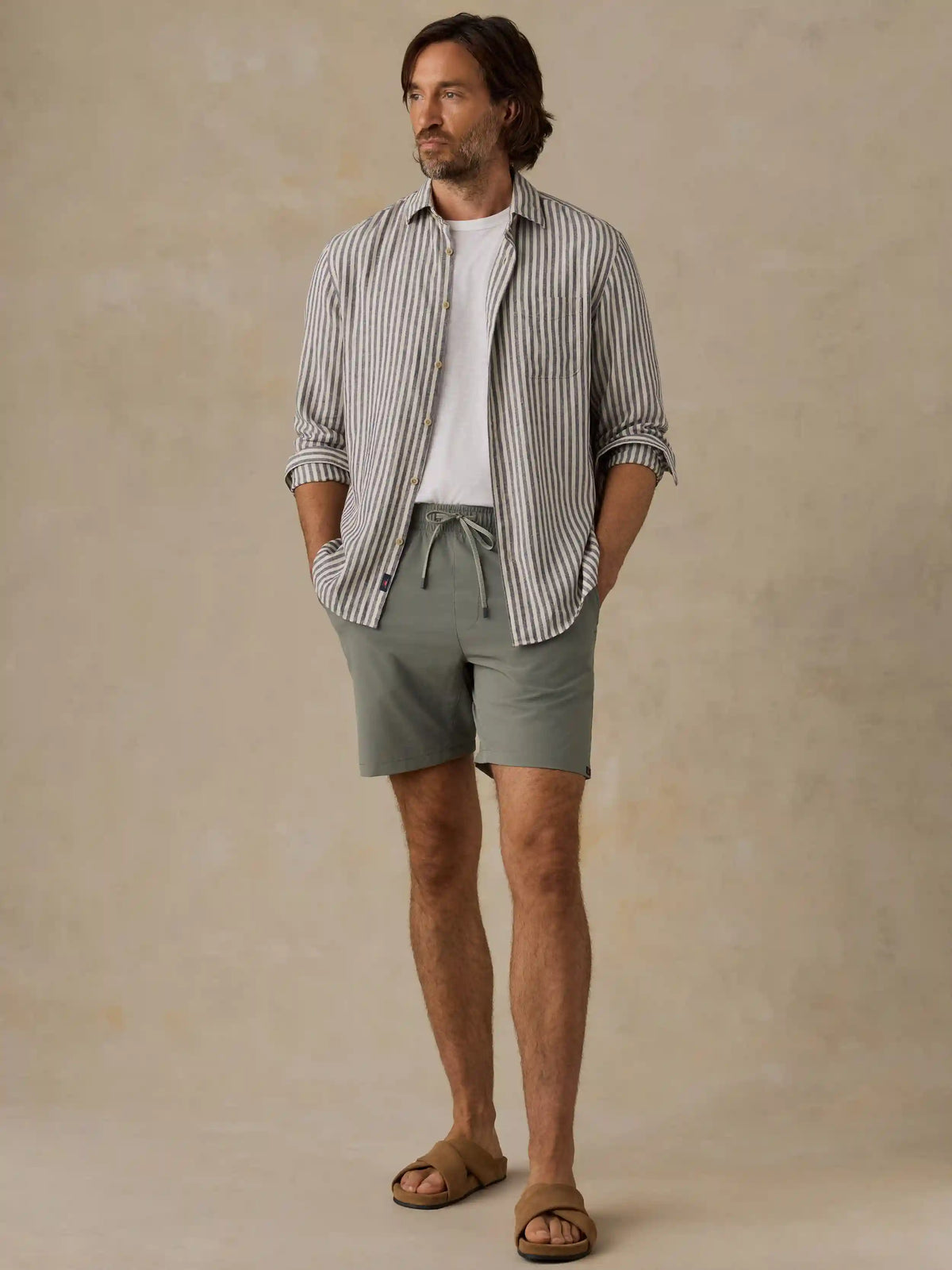 Palmetto Shirt - Cloud Marine Stripe