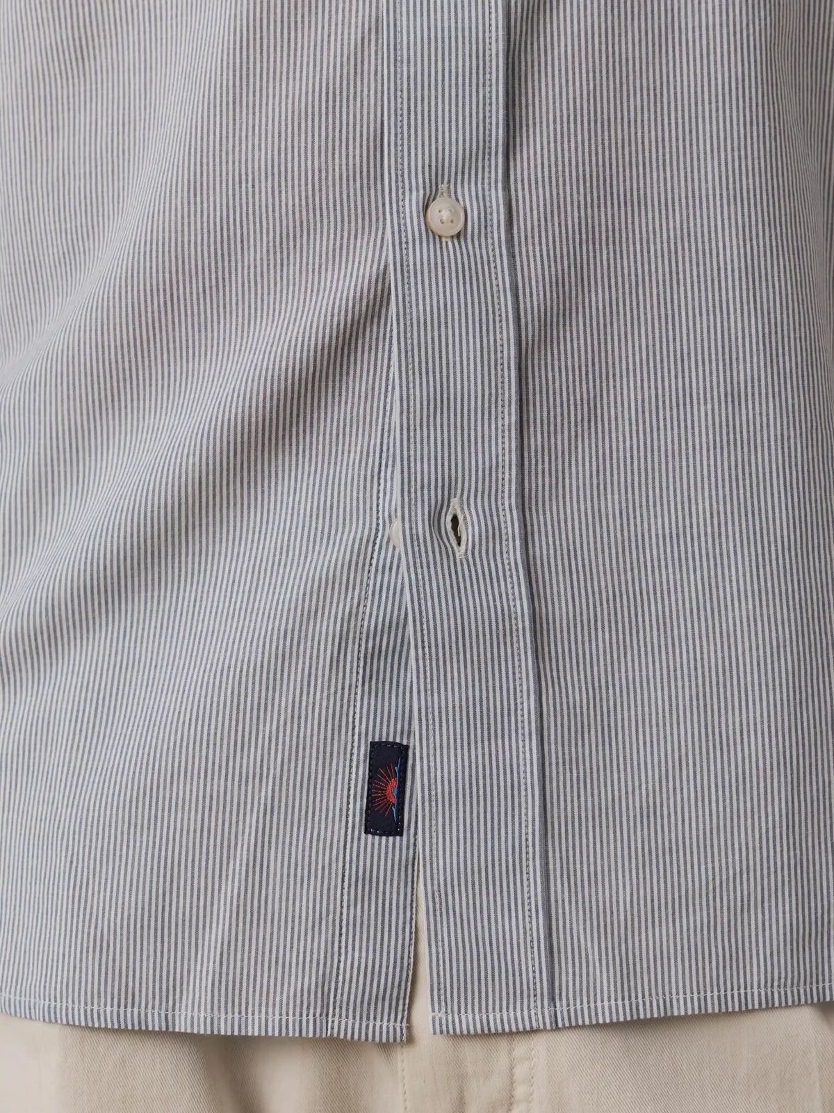Long-Sleeve Weightless Cotton Shirt - Ivory Lake Stripe