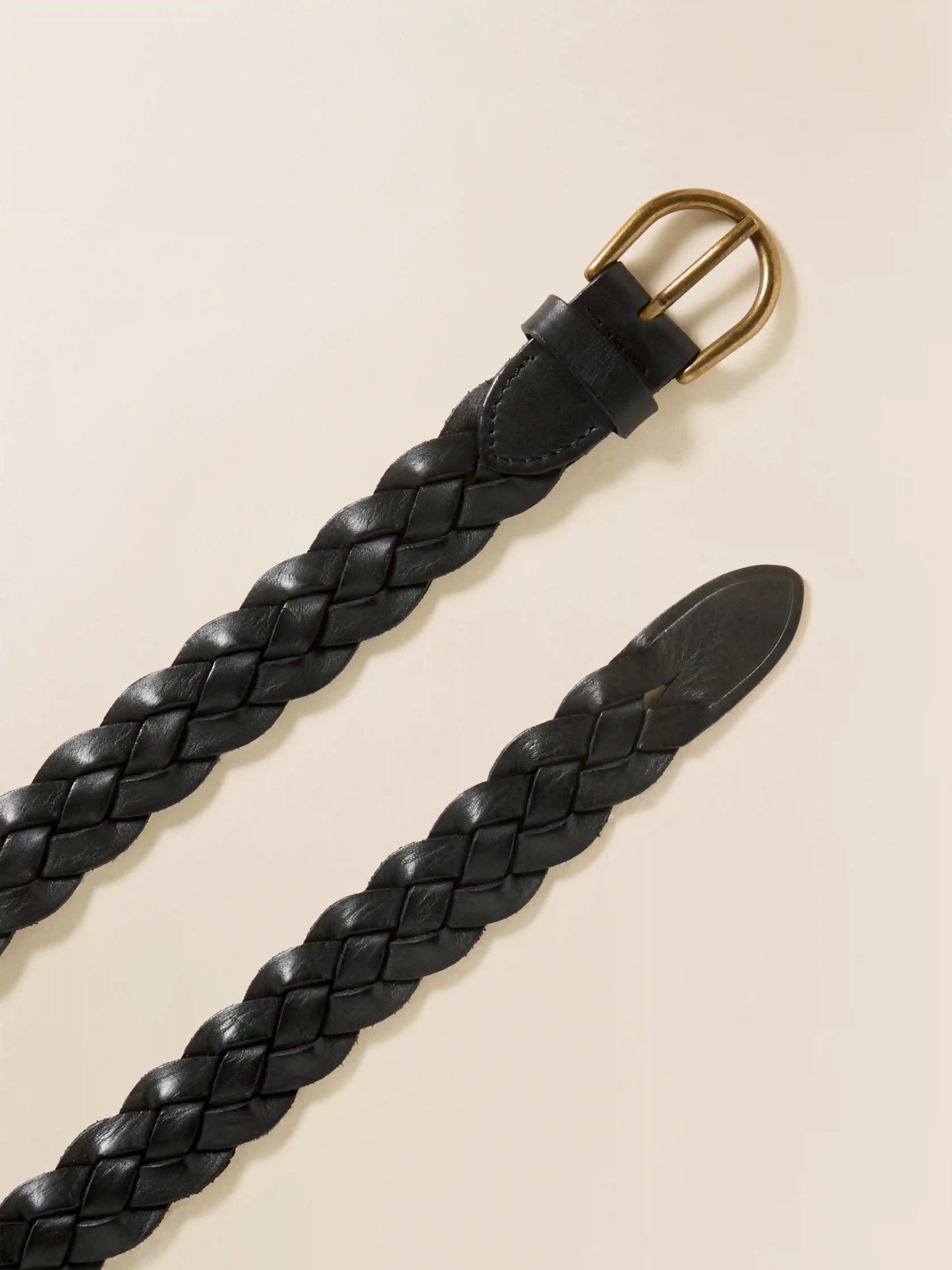 Downtown Braided Leather Belt - Black