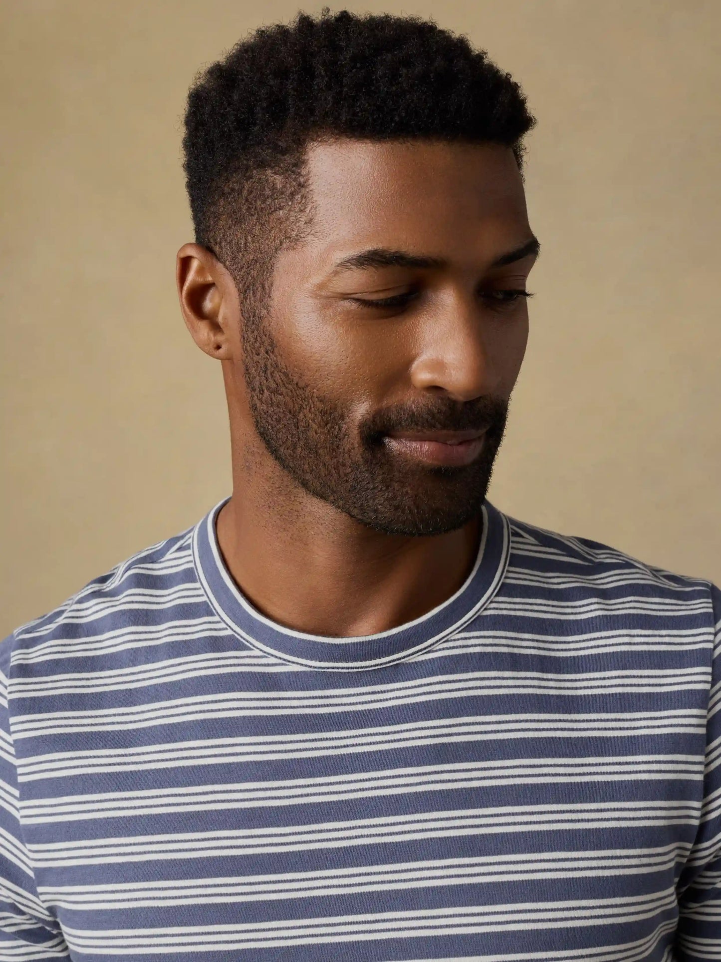 Sunwashed Regenerative Tee - Whitecap Navy Stripe
