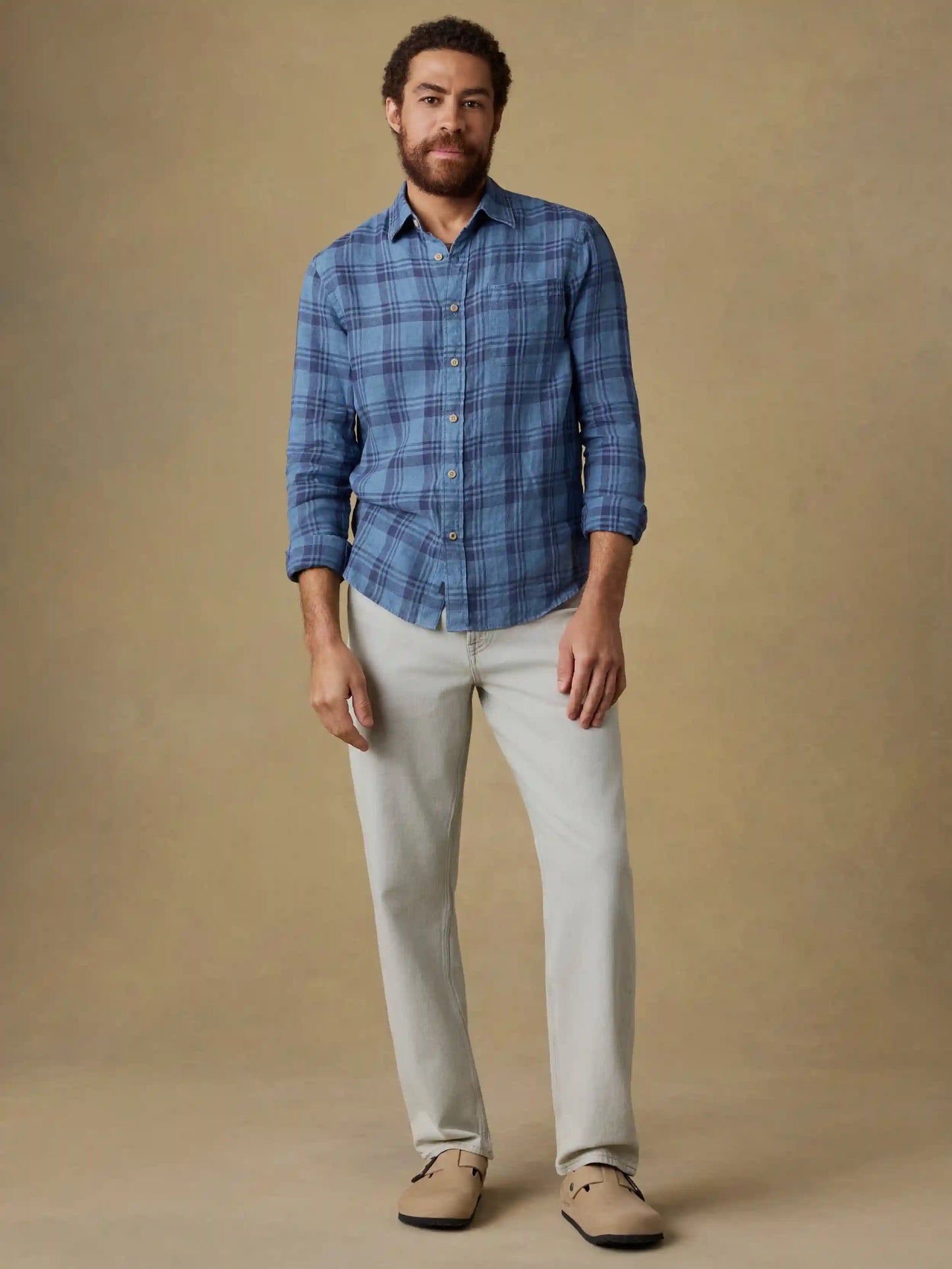 Laguna Linen Shirt - Rainy Lake Plaid