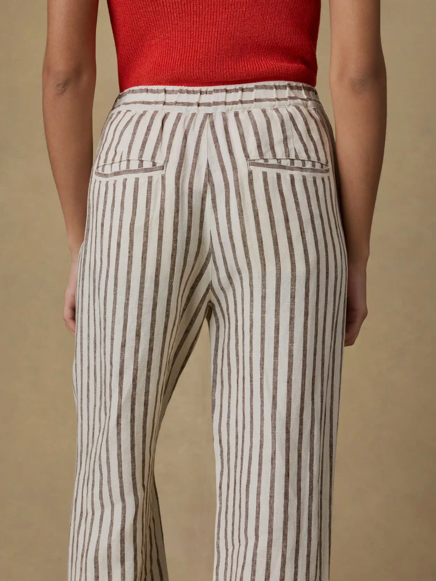 Sun Strider Linen Pant - Cocoa Grove Stripe
