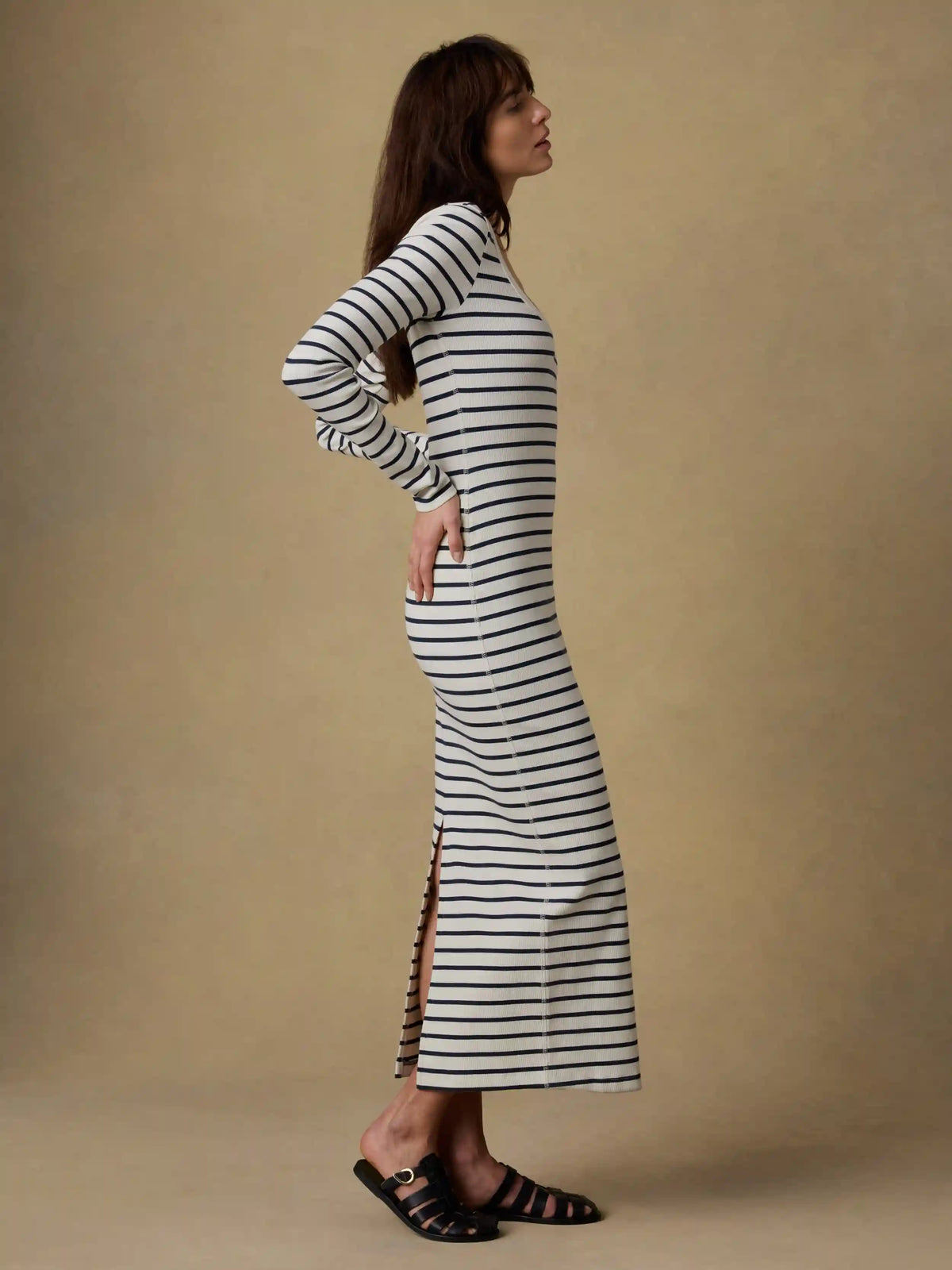 Surfside Rib Maxi Dress - Salt Air Stripe
