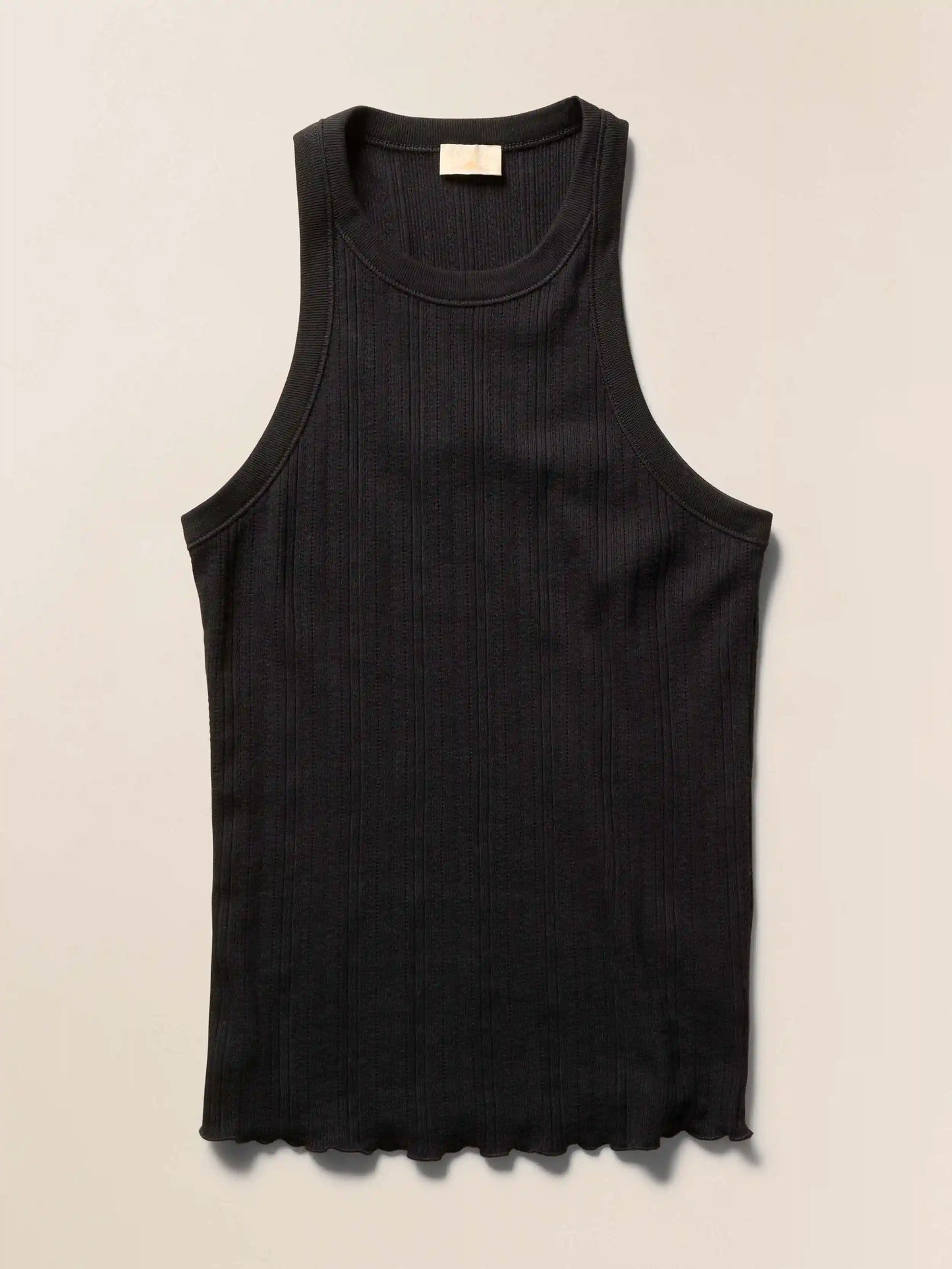 Paradise Pointelle Tank - Black