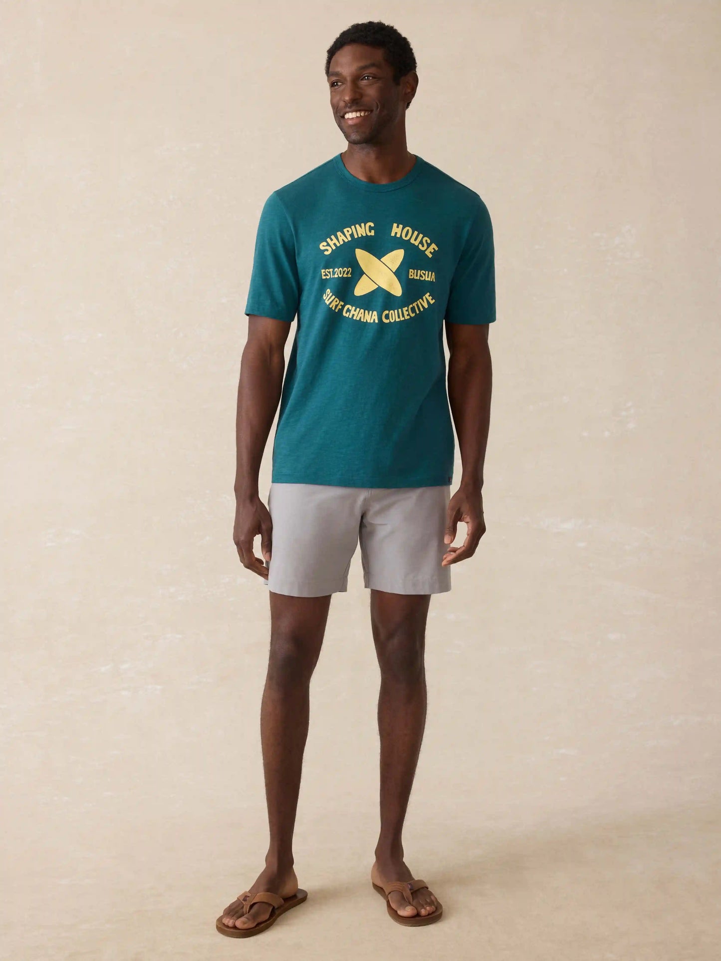 Surf Ghana Short-Sleeve Shaping House Graphic Tee - Agona Green