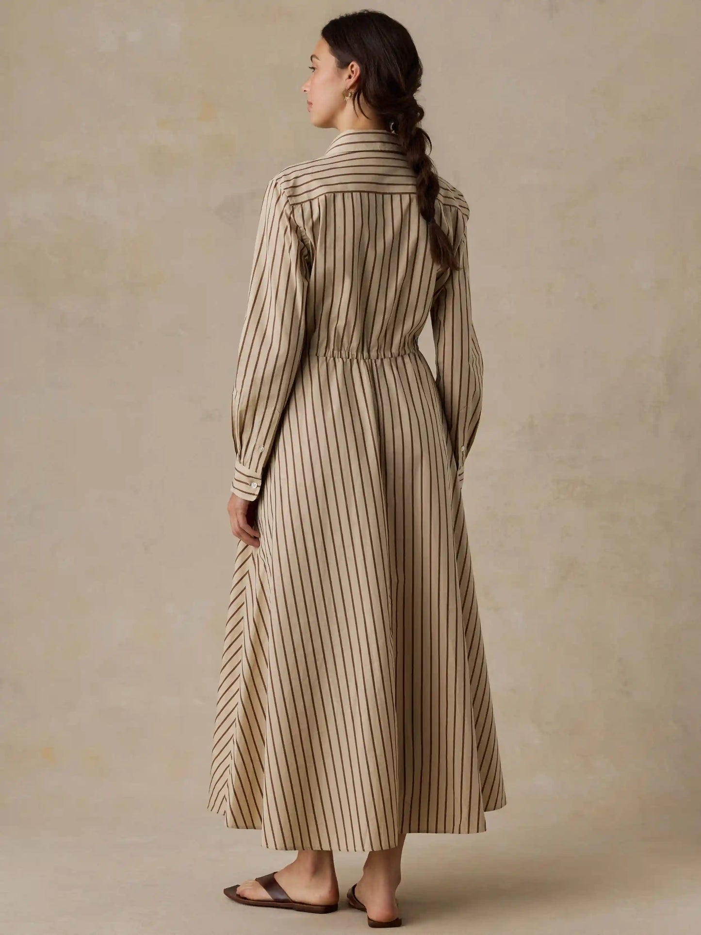 Coastal Poplin Catalina Dress - Drift Sand Stripe
