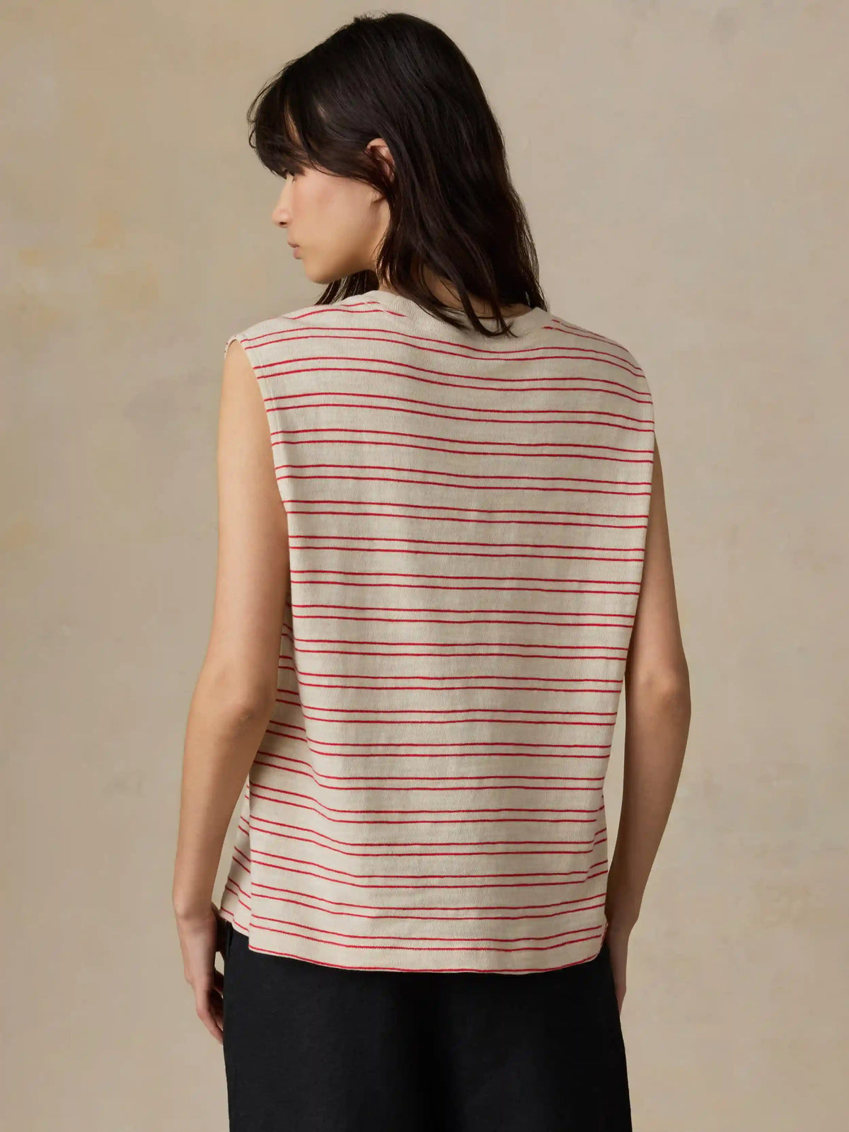 Sunwashed Organic Muscle Tank - Summer Sand Stripe