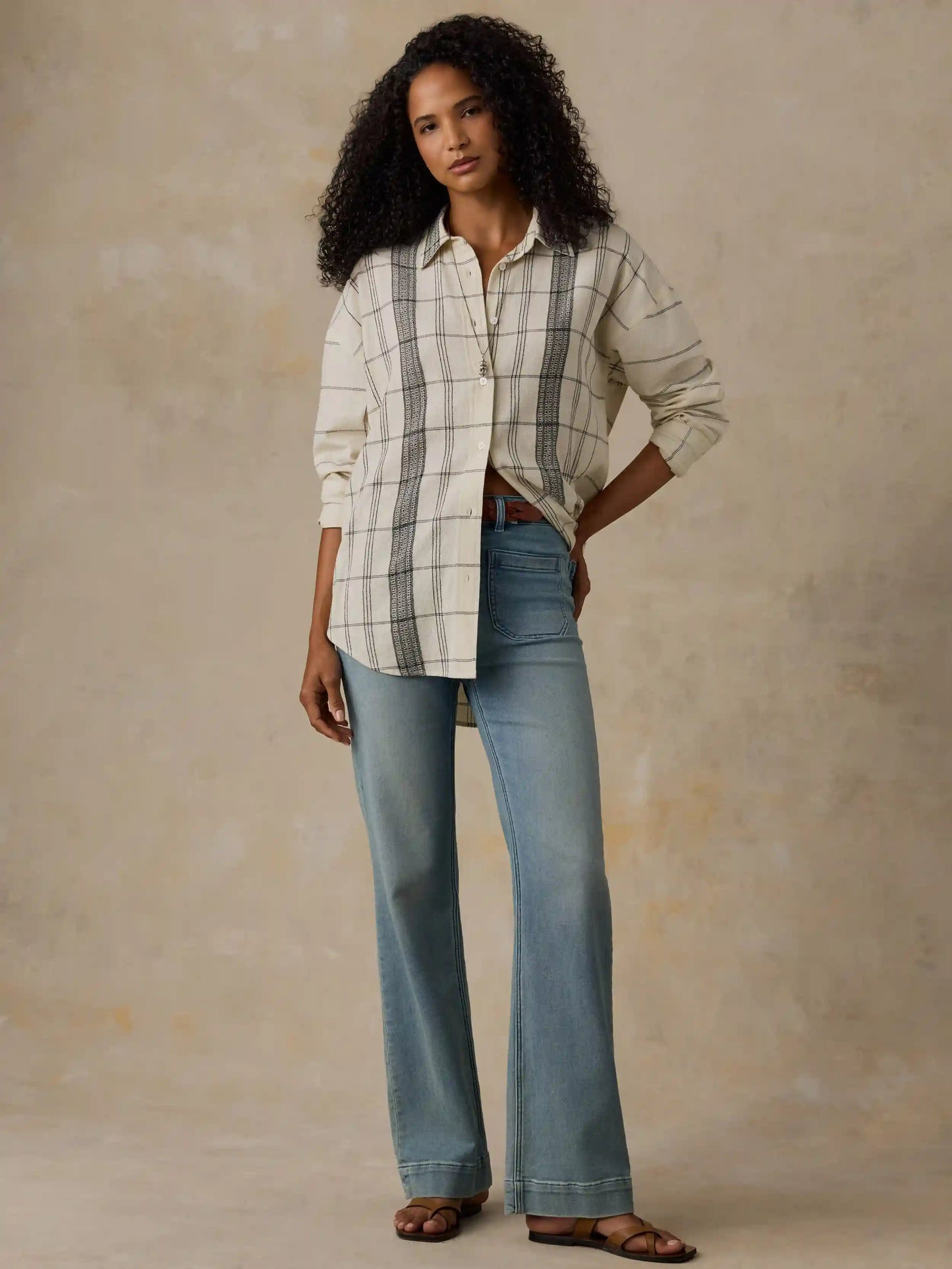 Textured Cotton Relaxed Shirt - Salt Stone