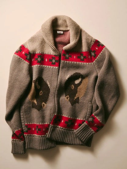 Steven Paul Judd Buffalo Zip Cardigan - Brown Winter Prairie