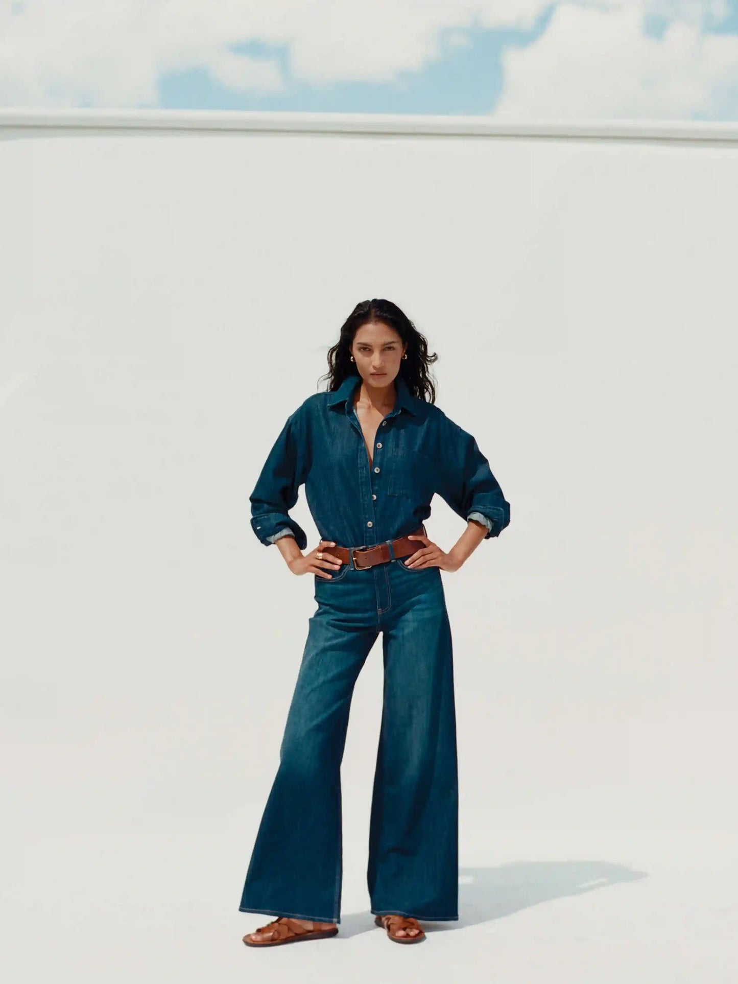 Saturday Denim Wide Leg - Dark Sea Wash