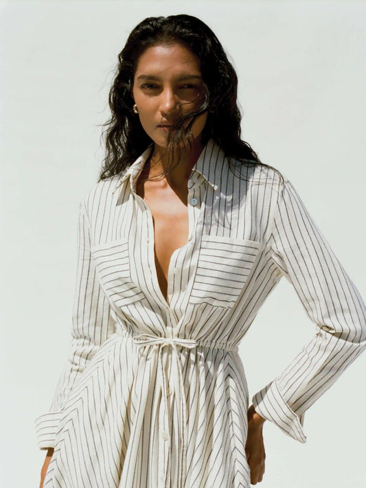 Catalina Shirtdress - Ocean Mist Stripe