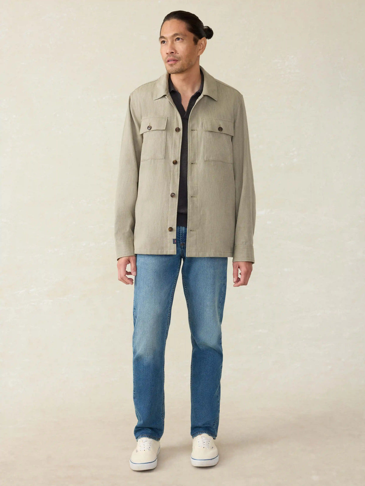 Movement™ Linen Shirt Jacket - Sage Cliff