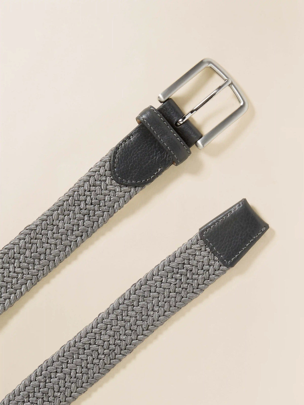 Mens Stretch Woven Belt - Grey