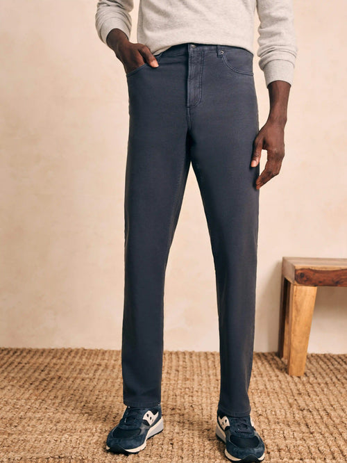 Stretch Terry 5-Pocket Athletic Fit Pant - Navy