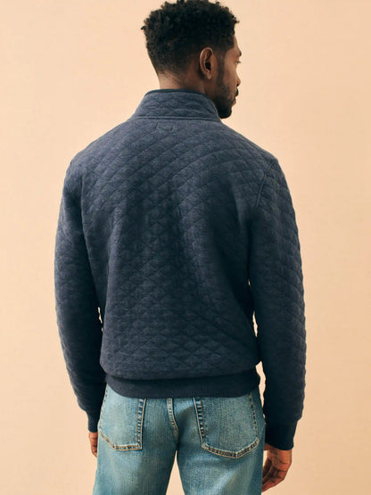 Epic Quilted Fleece Pullover - Navy Melange
