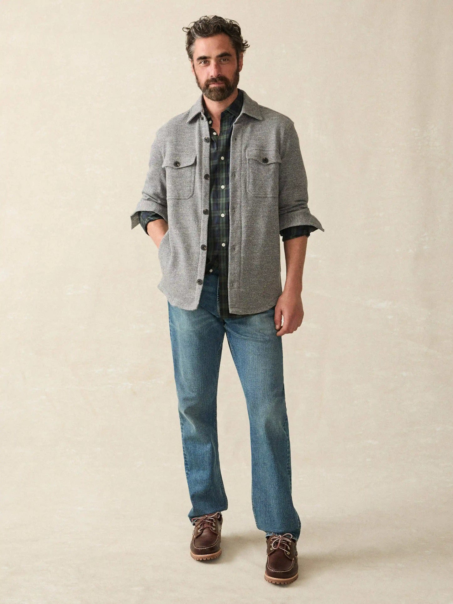 Inlet Knit CPO - Medium Grey Melange