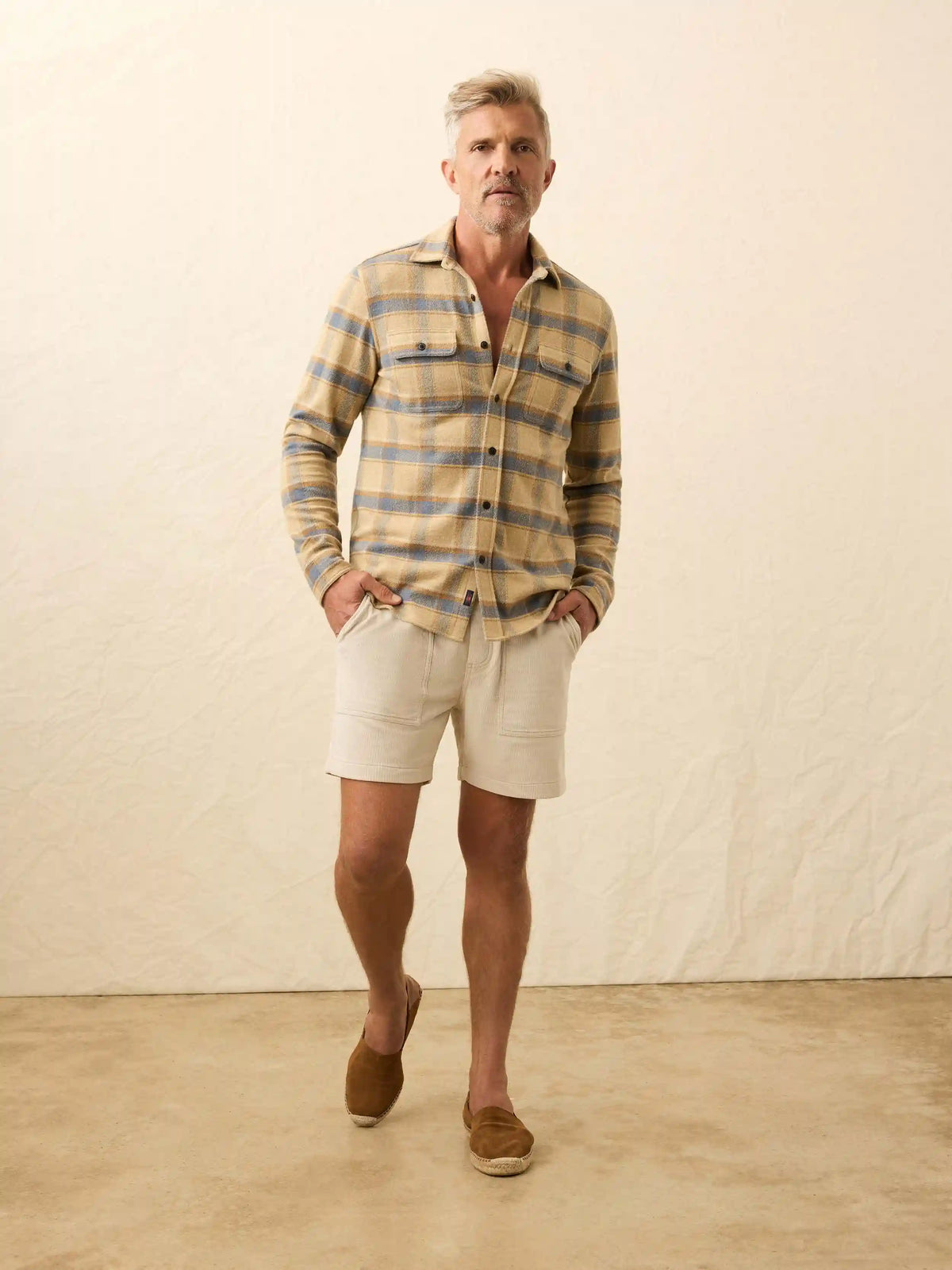 Corduroy Drawstring Utility Short - Plaza Stone