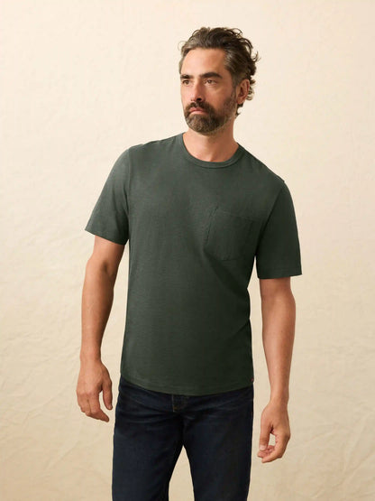 Sunwashed Regenerative Pocket Tee - Fall Evergreen