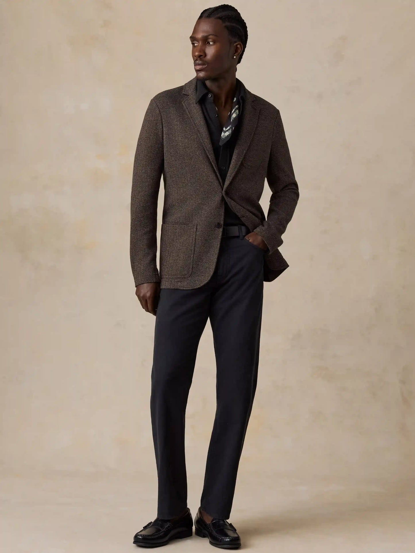 Inlet Knit Tweed Blazer - Woodland Herringbone