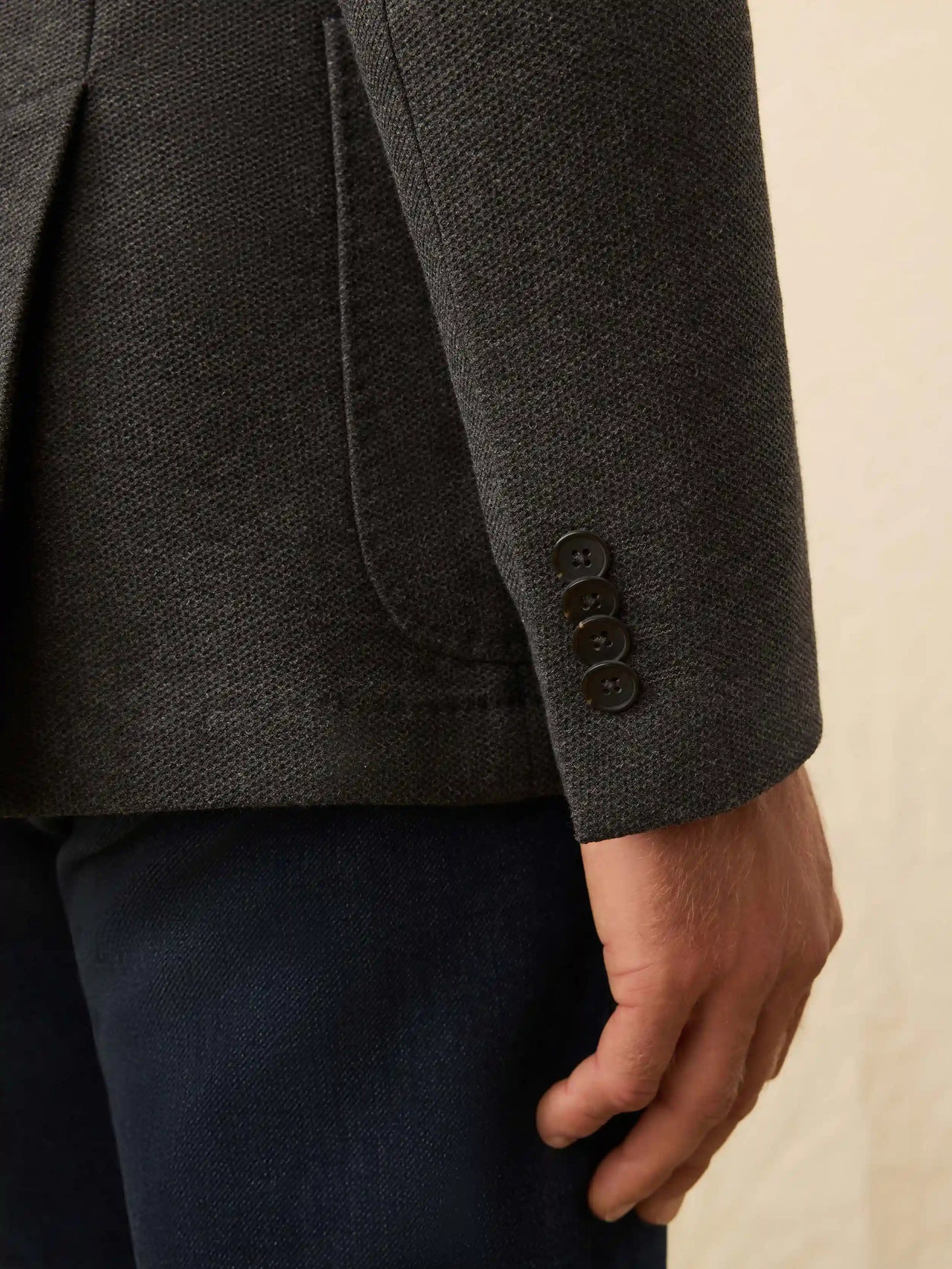Knit Blazer - Charcoal Cliff