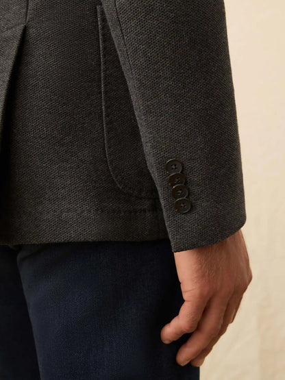 Knit Blazer - Charcoal Cliff