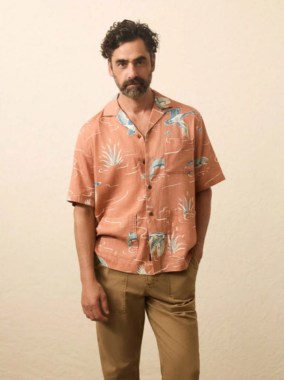 Short-Sleeve Resort Shirt - Red Riverside