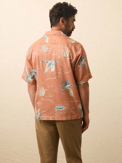 Short-Sleeve Resort Shirt - Red Riverside