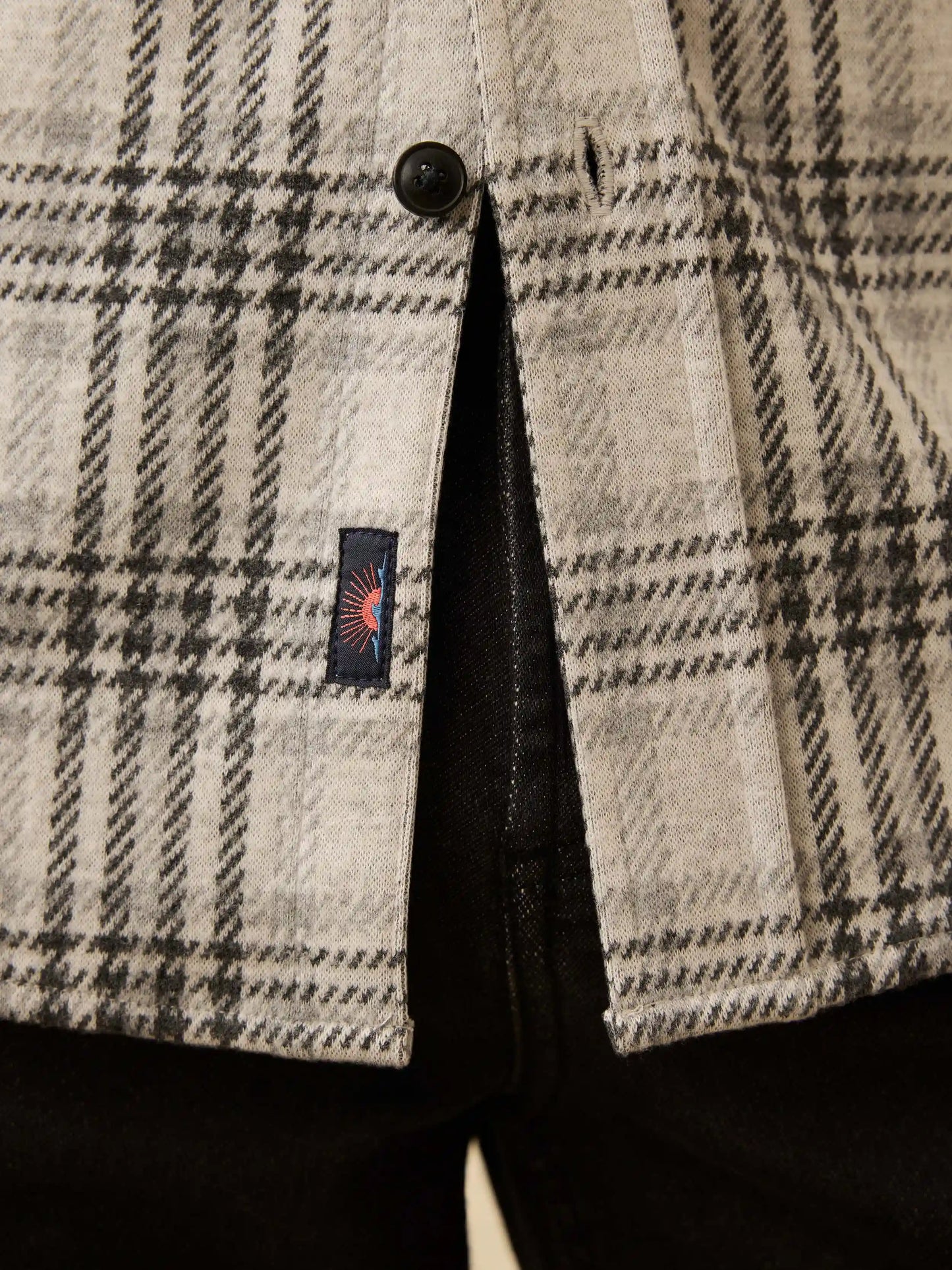 Legend™ Sweater Shirt - Charcoal Cream Plaid