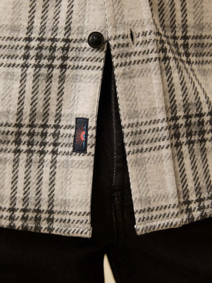 Legend™ Sweater Shirt - Charcoal Cream Plaid