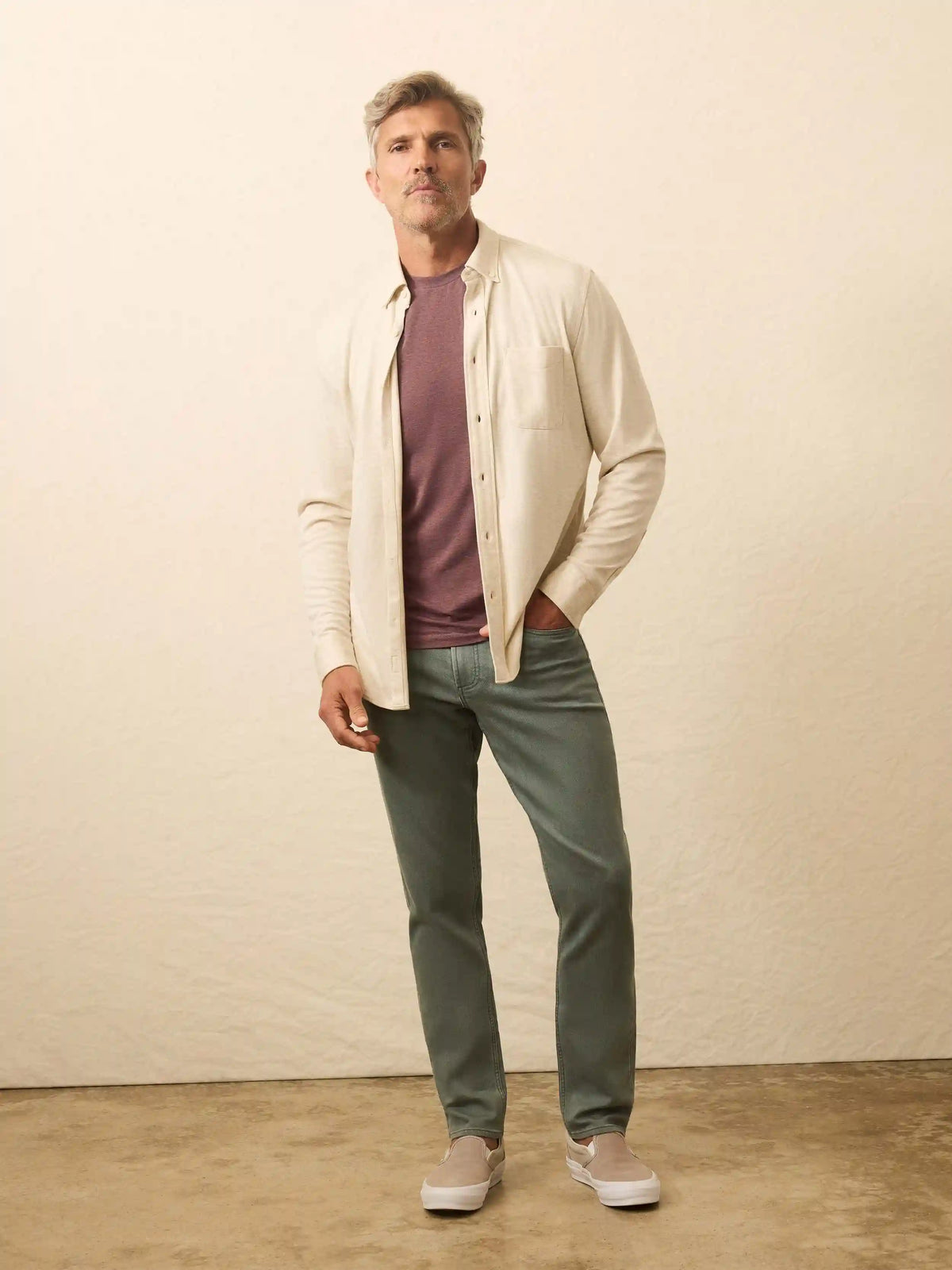 Coastline Knit Shirt - Oatmeal Twill