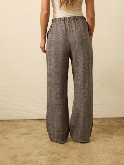 Laidback Linen Pant - Overlook Plaid
