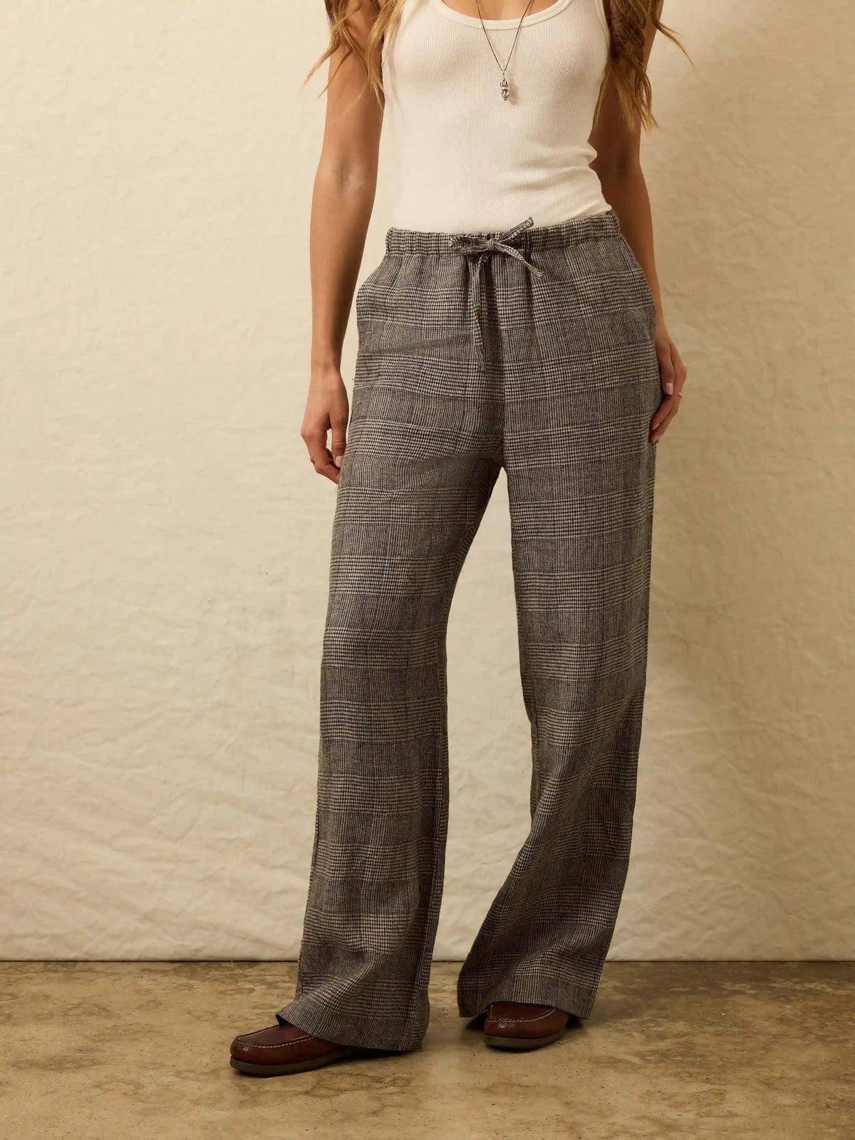 Laidback Linen Pant - Overlook Plaid