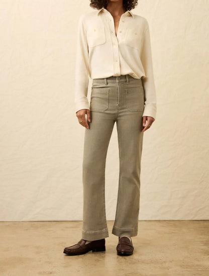 Stretch Terry Patch Pocket Ankle Pant - Coastal Sage